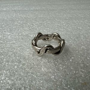 Mexico 925 Sterling Silver Twisted Loop Ring Size: 9 8.4g